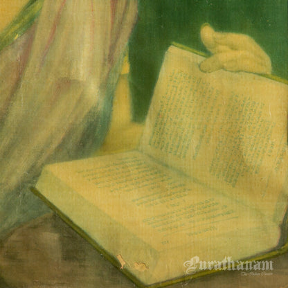 A Colonial Women with an open book (Oleograph Print)