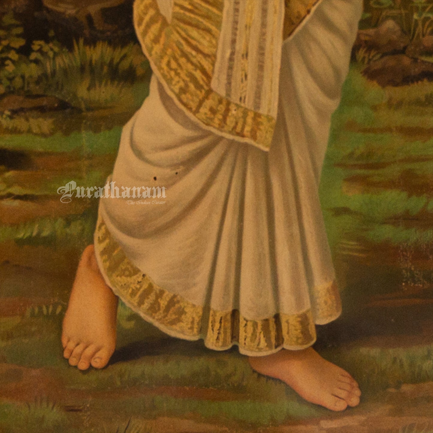 The birth of Shakuntala by Ravi Varma - Lithograph Print -  Ravi Varma FAL Press