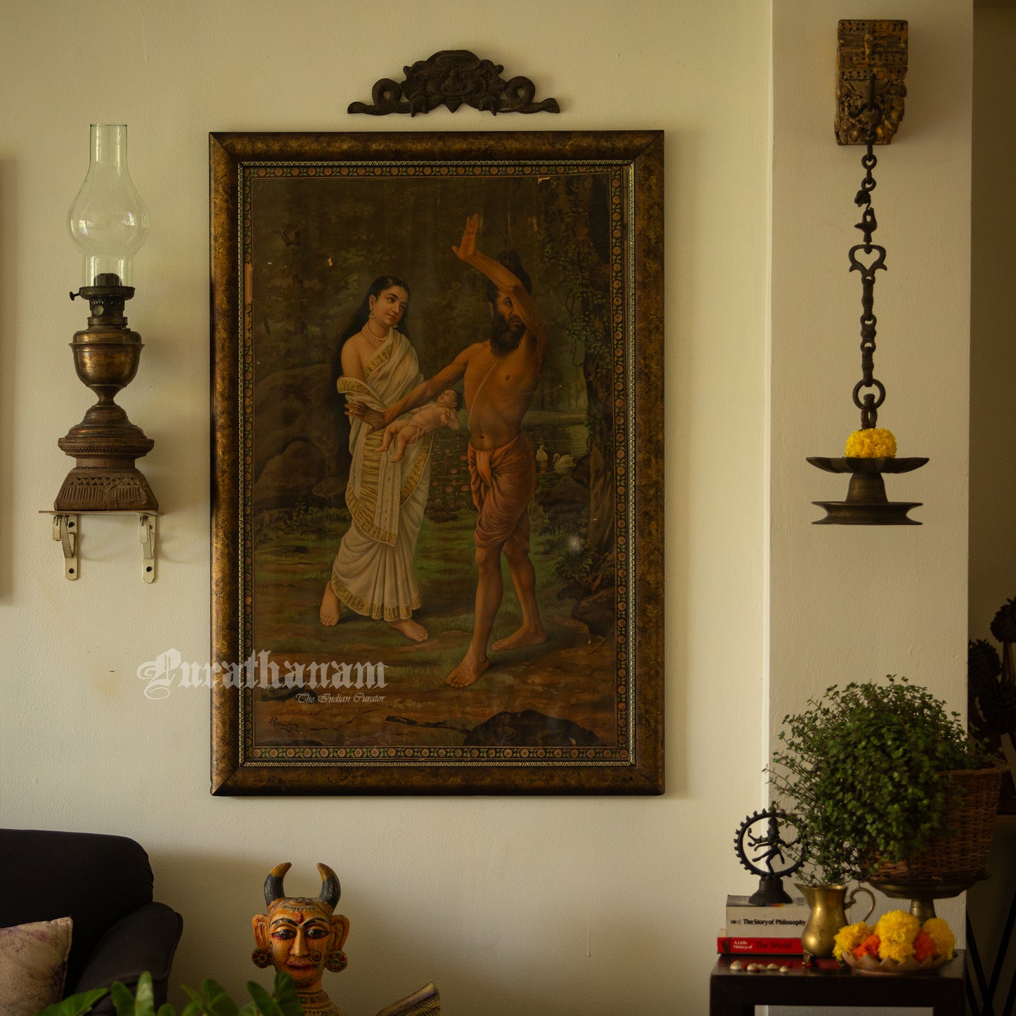 The birth of Shakuntala by Ravi Varma - Lithograph Print -  Ravi Varma FAL Press