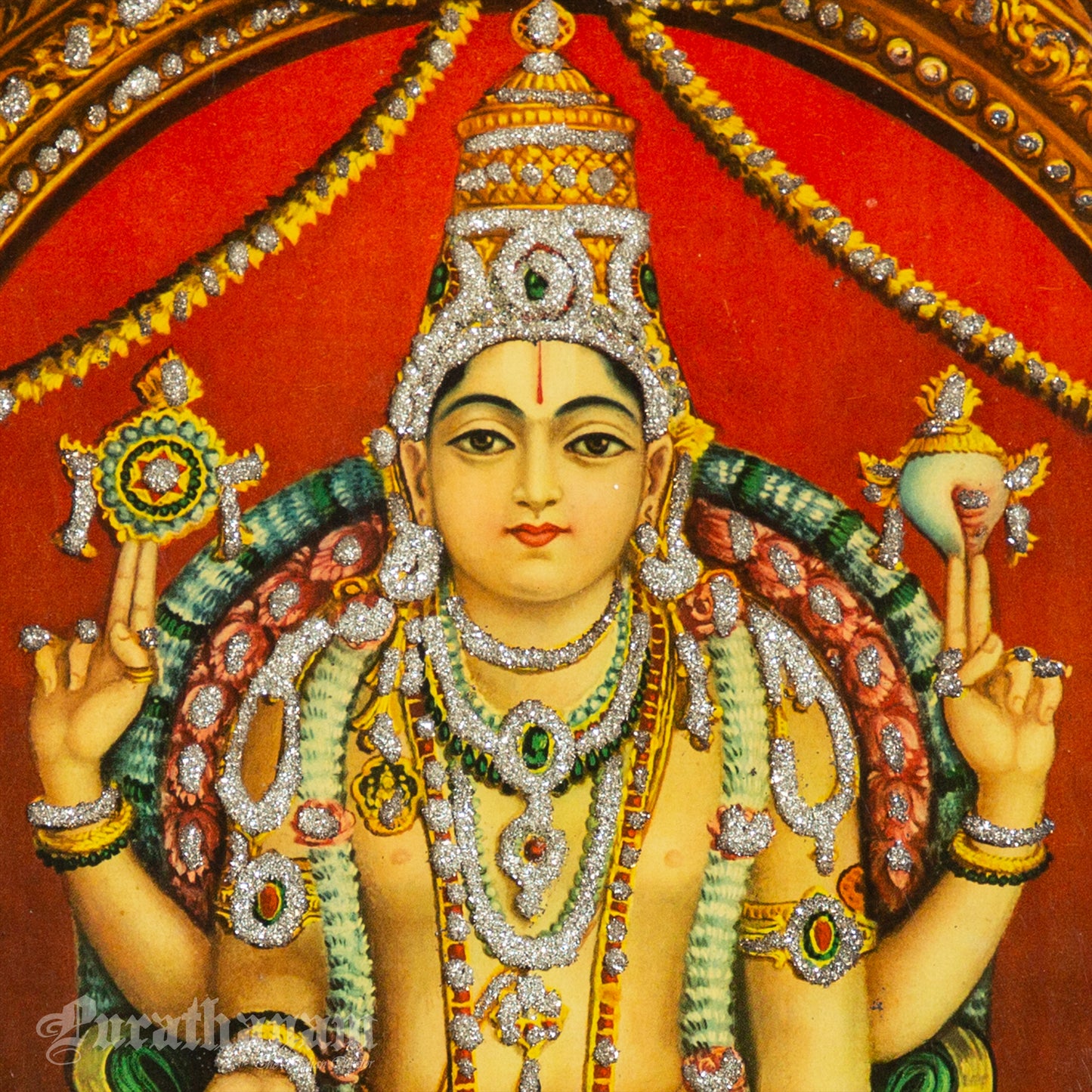 Thirupathi Venkateswarar  by K.S. Siddalingaswamy- Oleograph Print (Embellished)