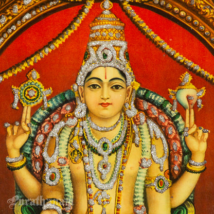 Thirupathi Venkateswarar  by K.S. Siddalingaswamy- Oleograph Print (Embellished)