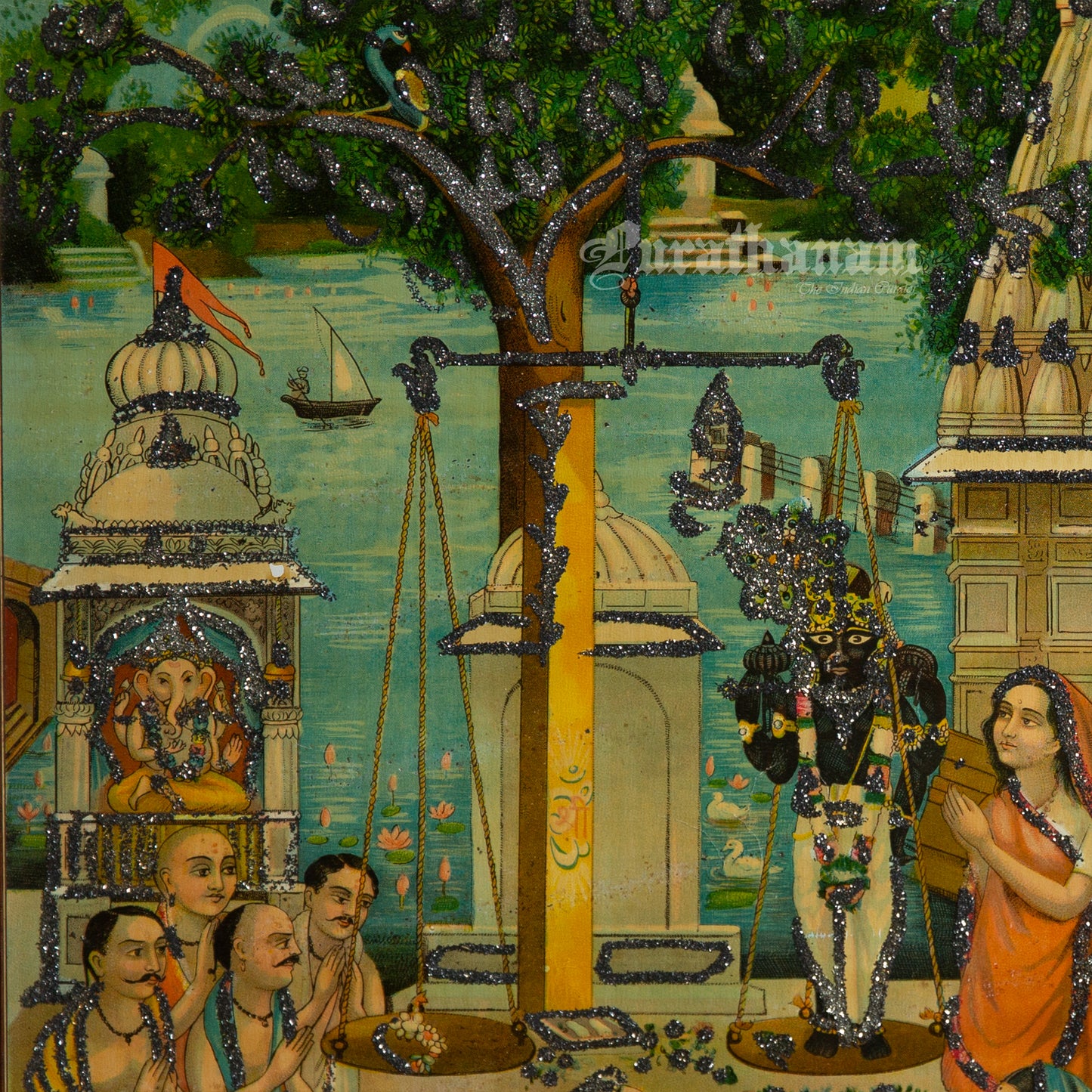 Shree ranchod ji Maharaj L. A. Joshi - Embellished Oleograph Print