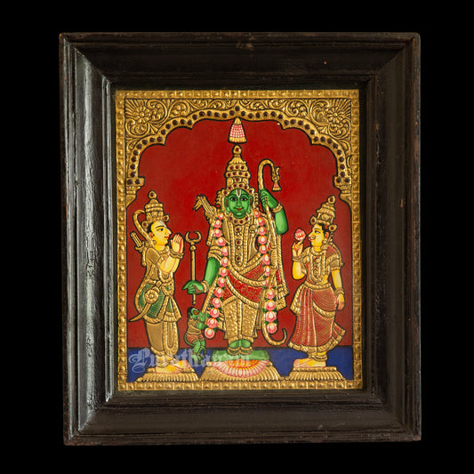 Ram, Lakshmana and Sita - Tanjore Painting