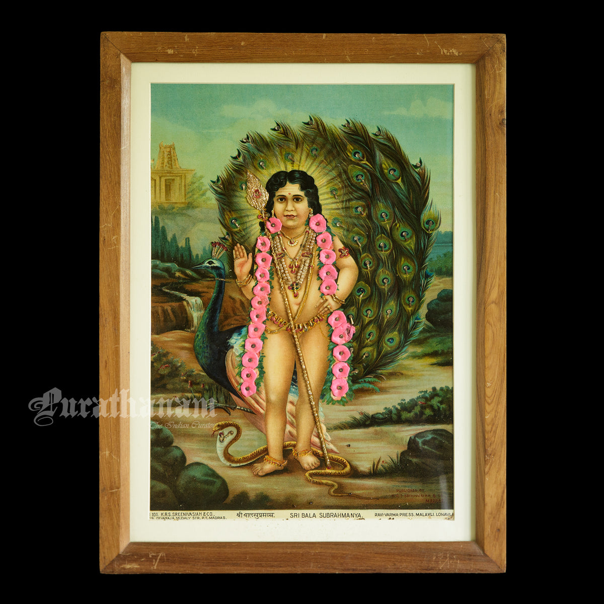 Sri Bala Subrahmanya - Oleograph Print - Embellished