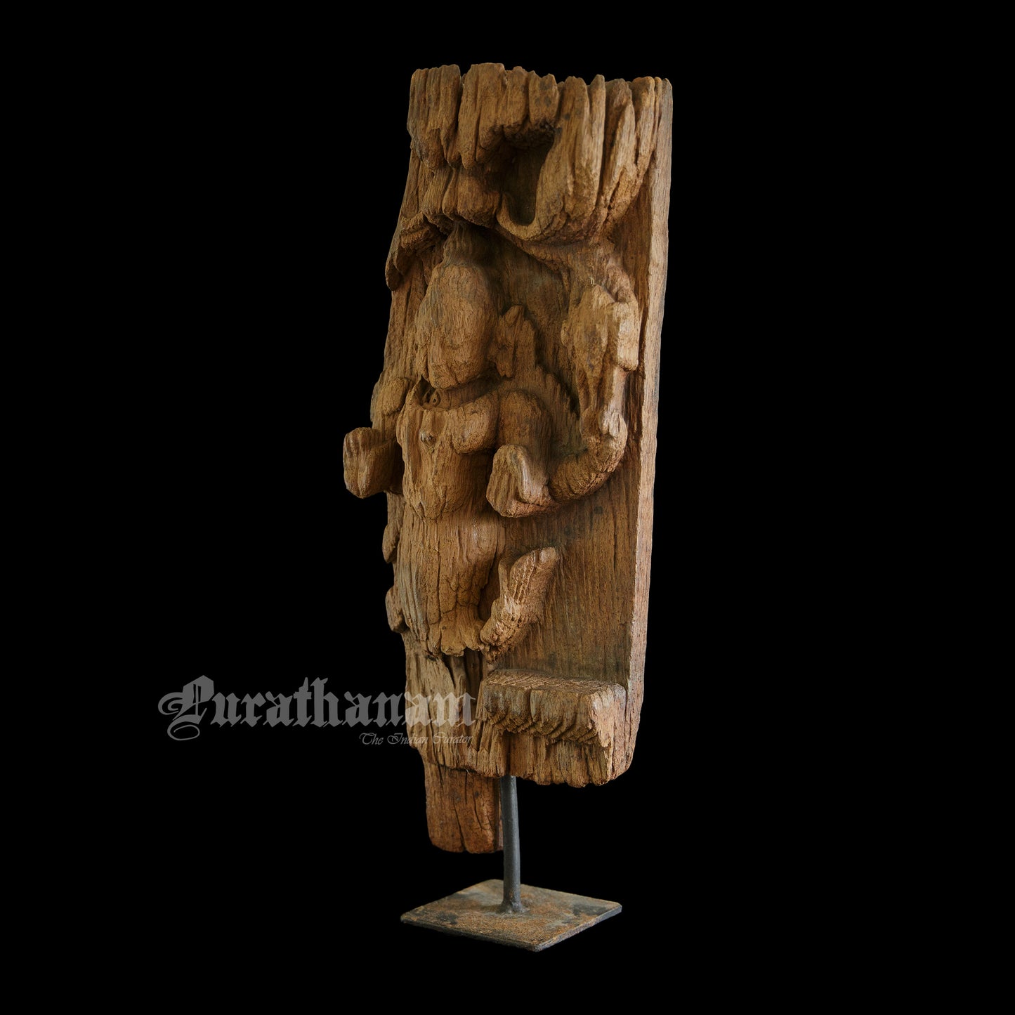 Antique Matsya Avatar wooden  sculpture