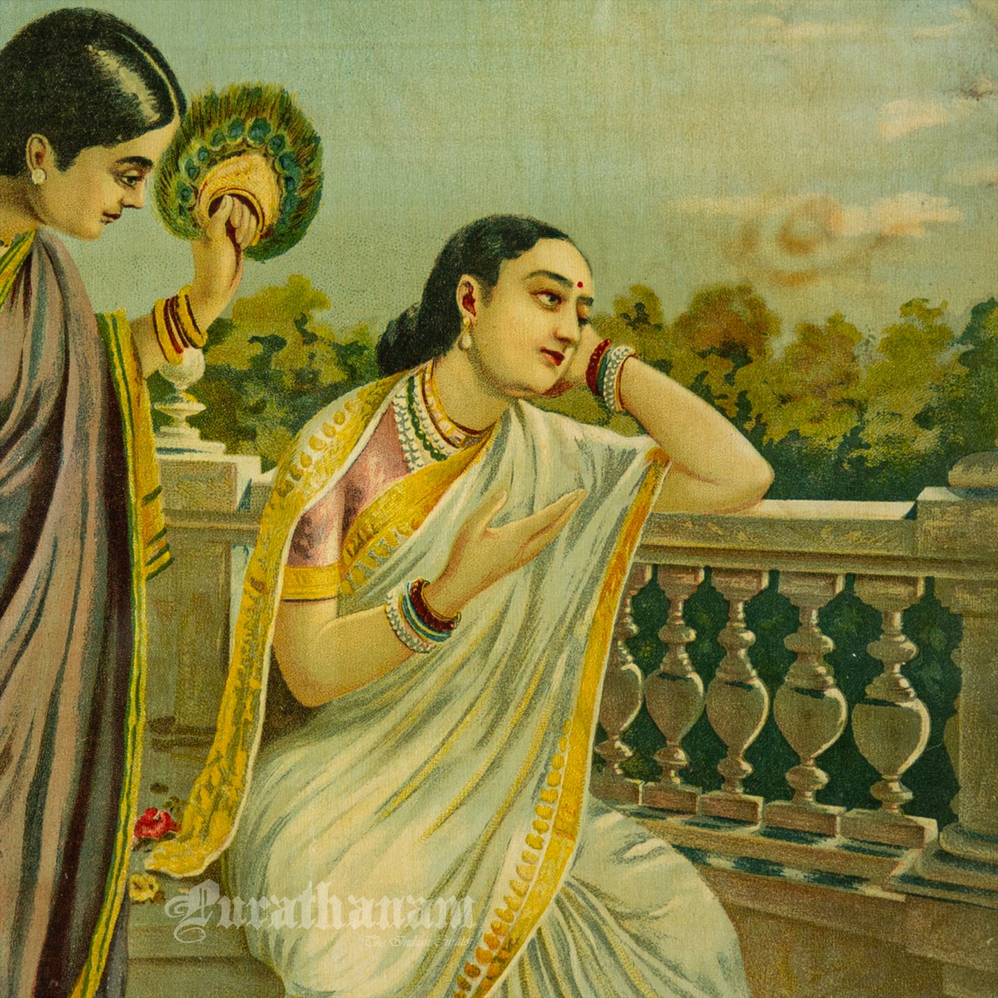 Damayanti by Ravi Varma - Oleograph Print