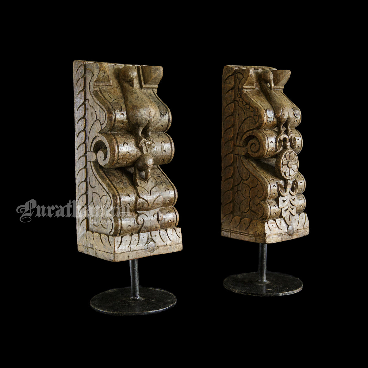 Peacock Bracket Corbels - Pair