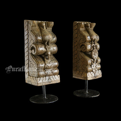 Peacock Bracket Corbels - Pair