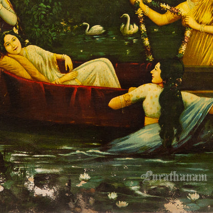 Yamuna Vihar - German Oleograph Print (Vasudeo H. Pandya)