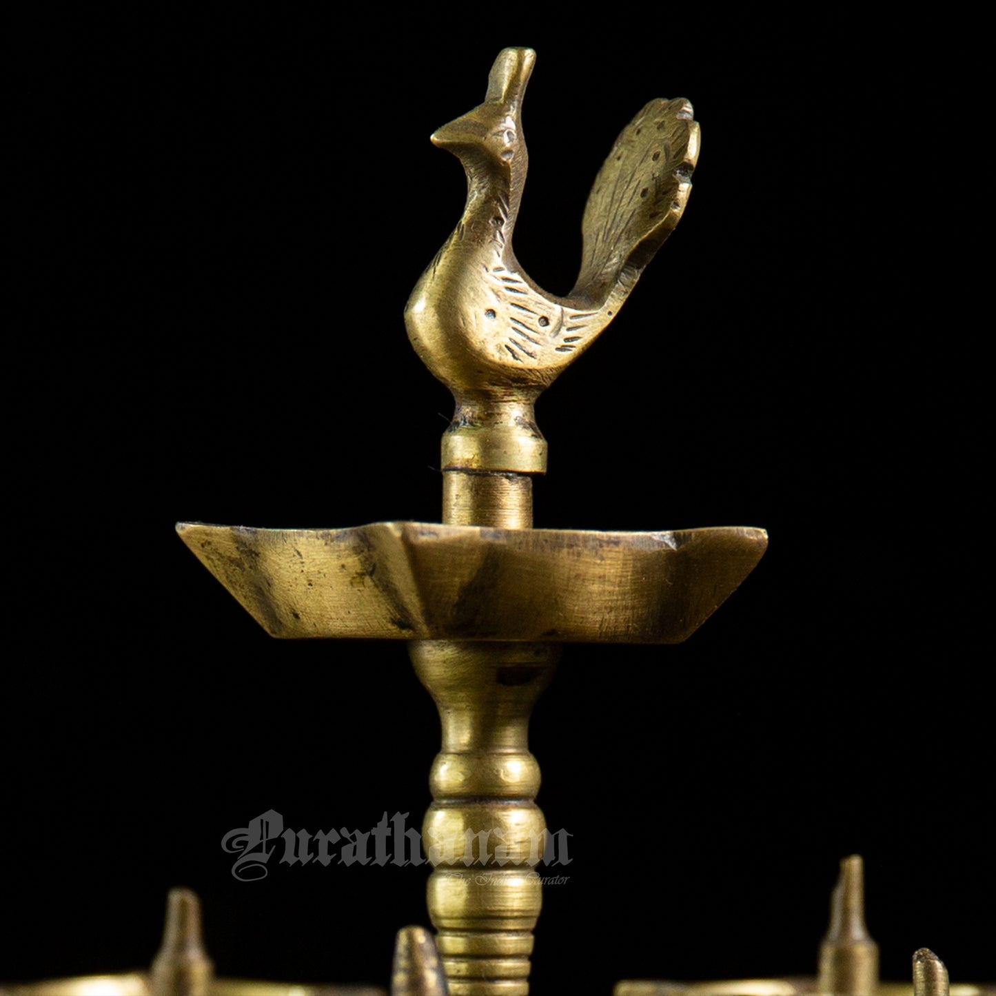 Peacock  oil lamp - Brass