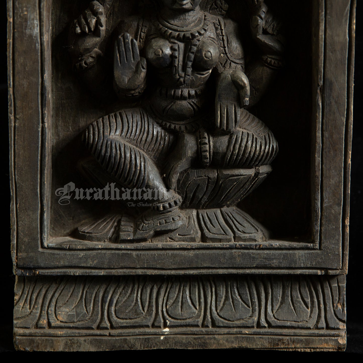 Lakshmi wood carved wall panel