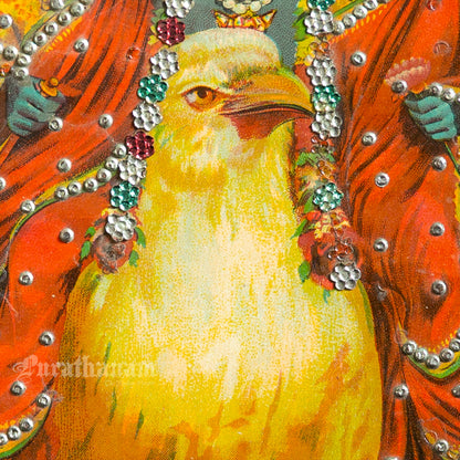 Vishnu Garudwahan by Ravi Varma  - Embellished Lithograph Print