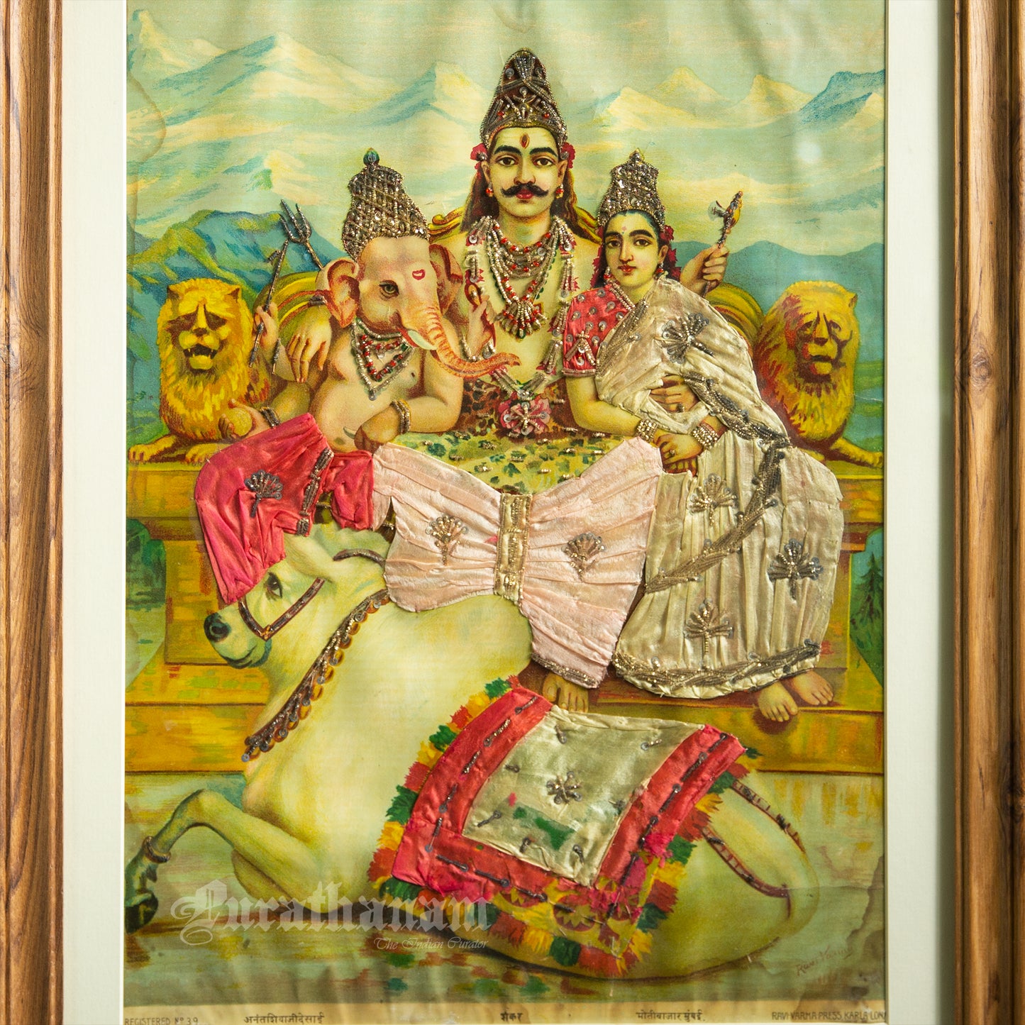 Shankar by Ravi Varma - Embellished Lithograph Print