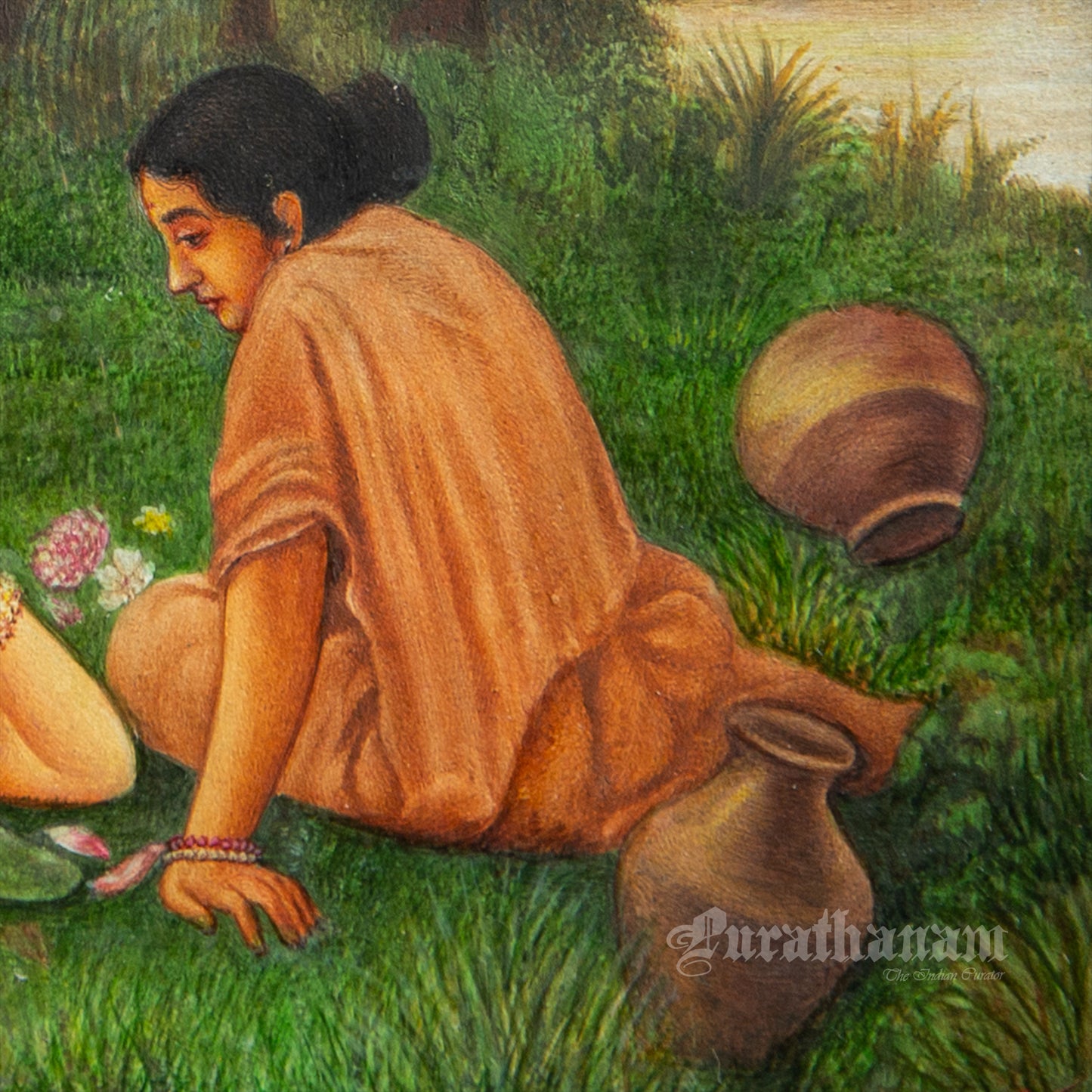 Shakuntala Patralekhana - Watercolour by Ajay Swarnkar