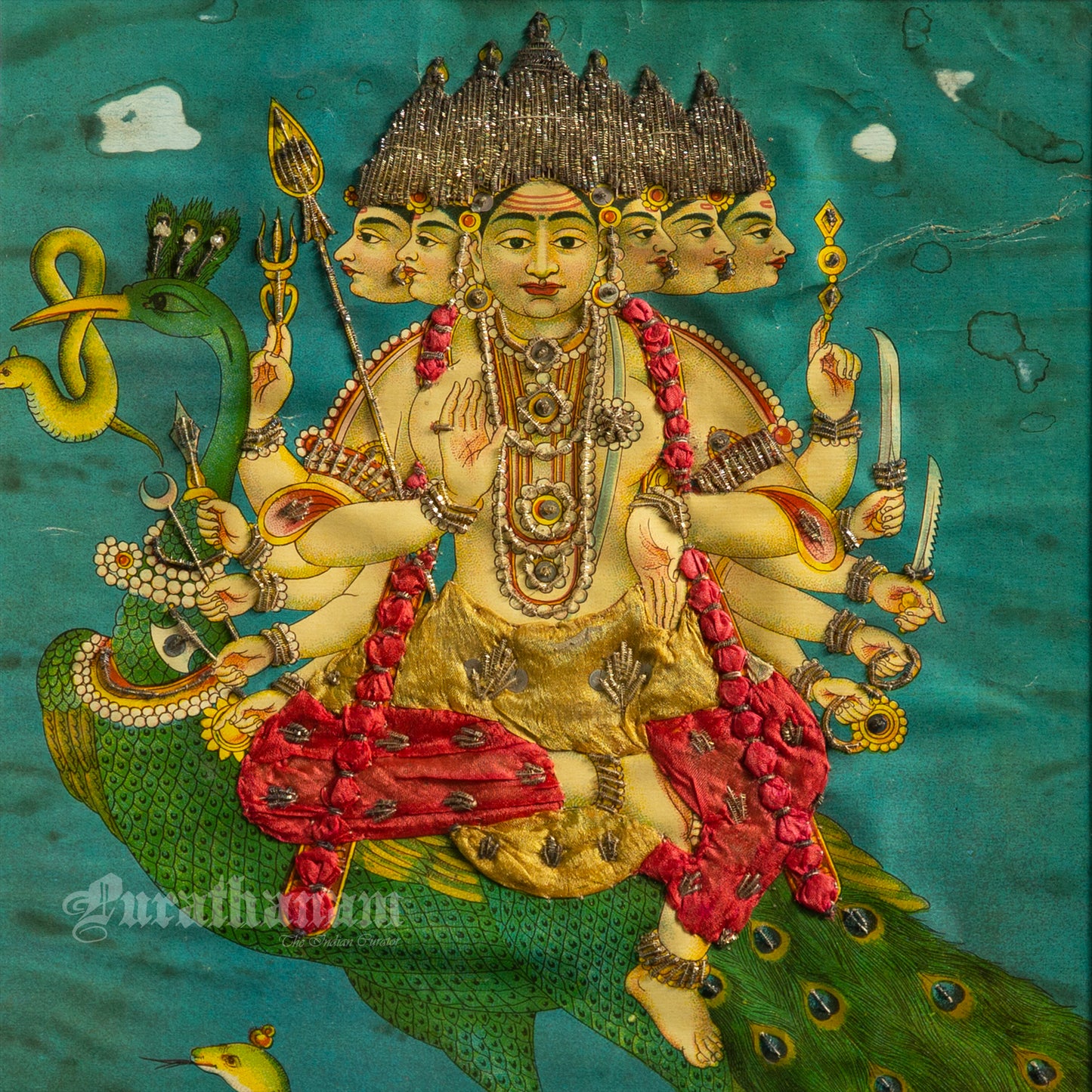 Subramanya by Ravi Varma   - Embellished Lithograph Print