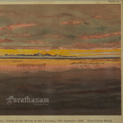 Sunset off the North Coast of Asia, North of the mouth of the Chatanga - Chromolithograph Print, Scotland