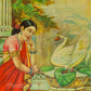 Hamsa Damayanti by Ravi Varma -  Lithograph Print