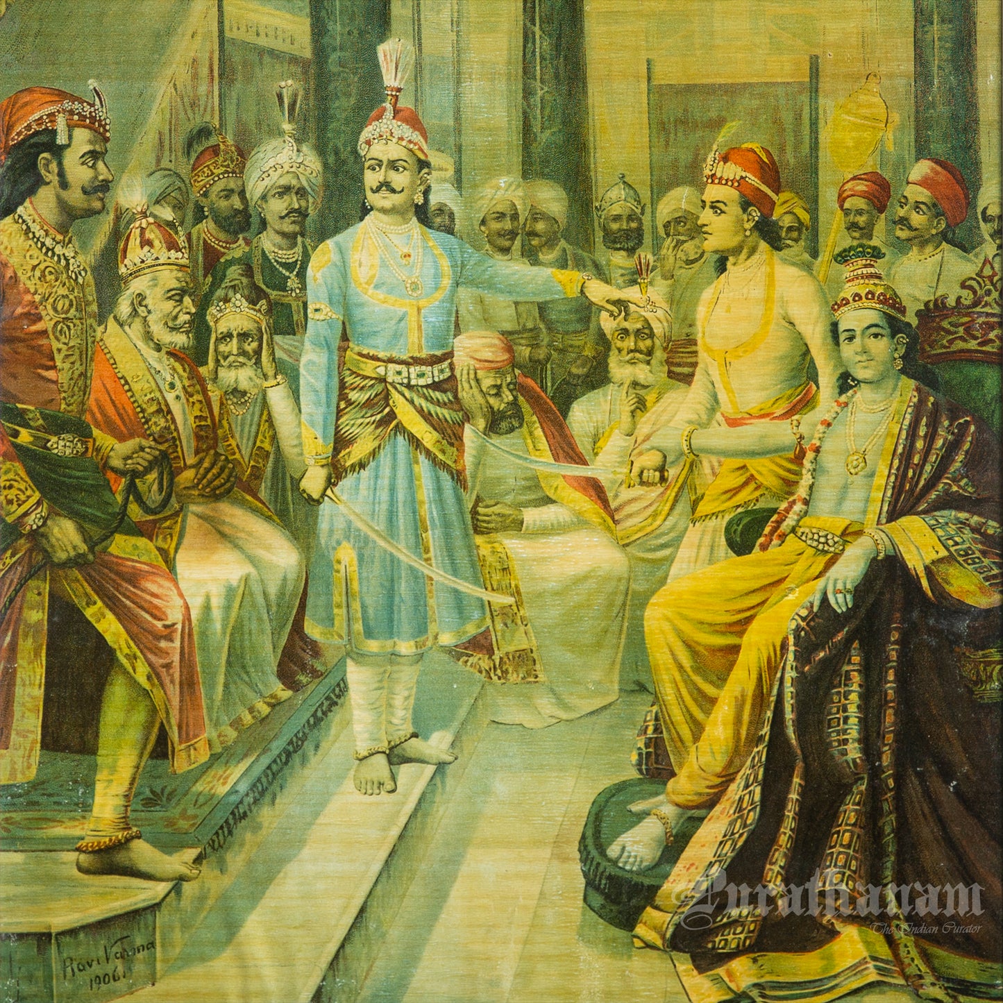 Krishna Shishtai - Oleograph Print (Ravi Varma)