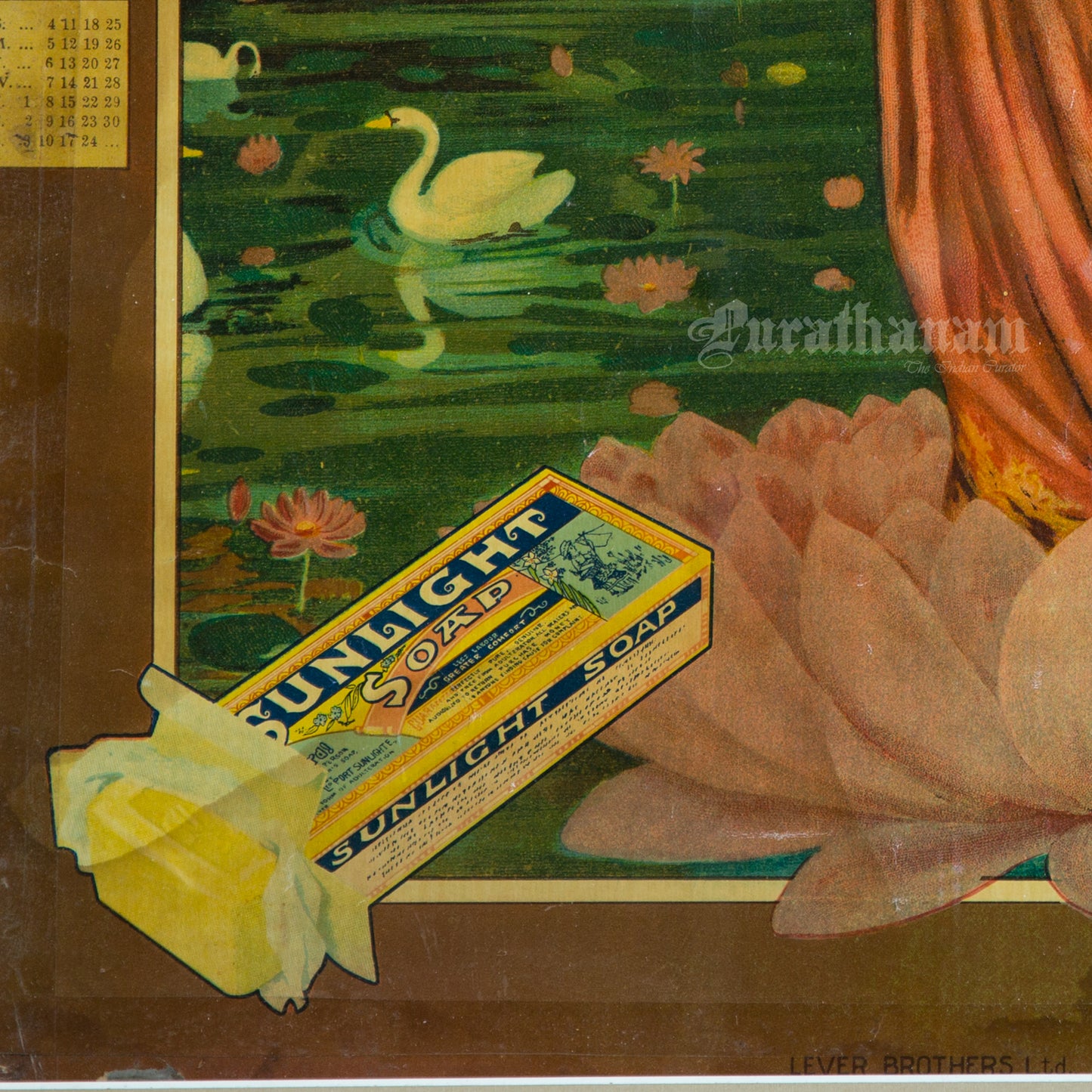 Lakshmi by Ravi Varma for Sunlight Soap Poster and Calendar (1933).