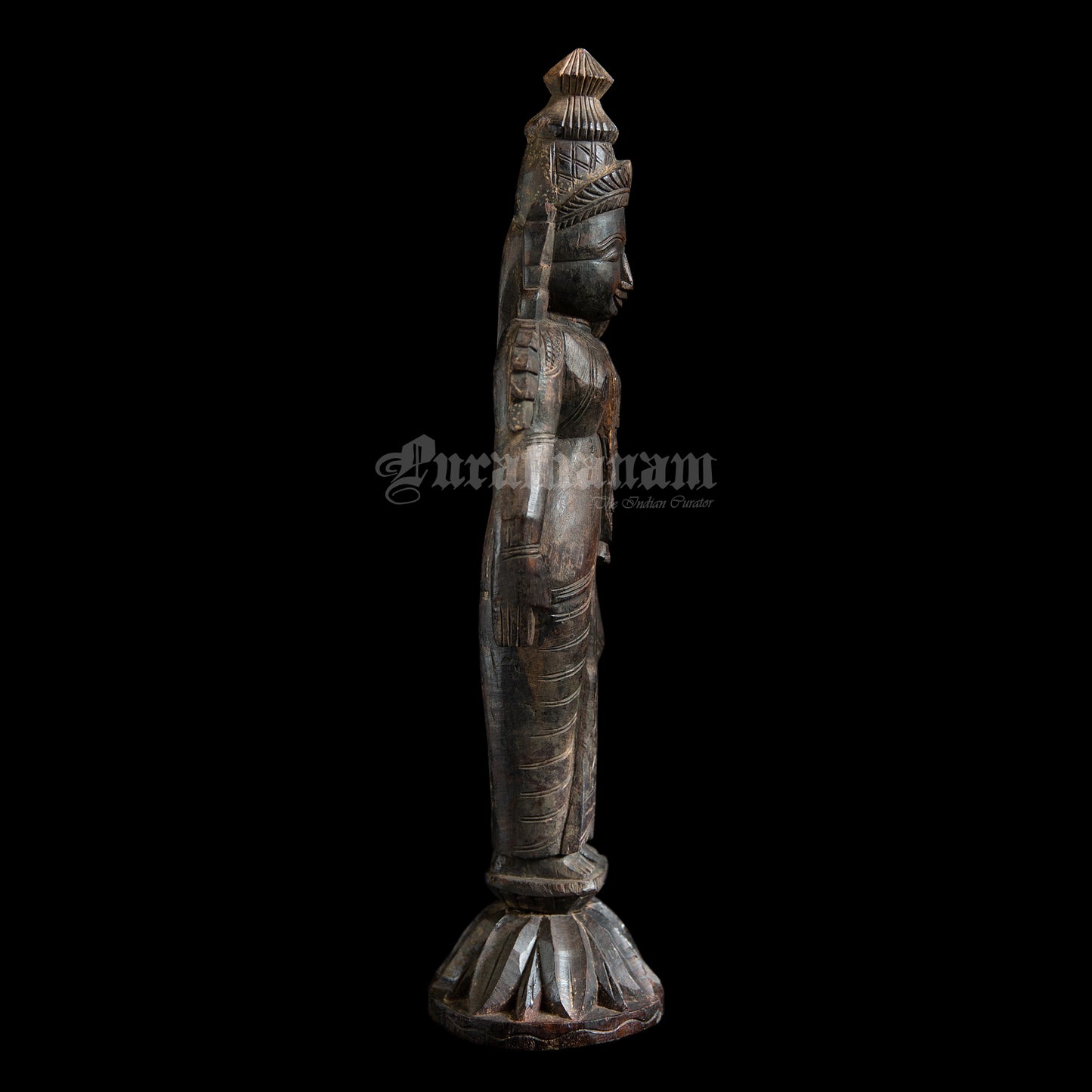 Vishnu Lakshmi Wooden Sculpture