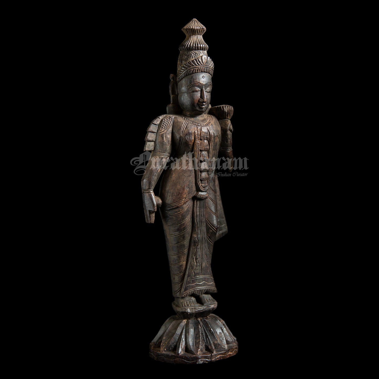 Vishnu Lakshmi Wooden Sculpture