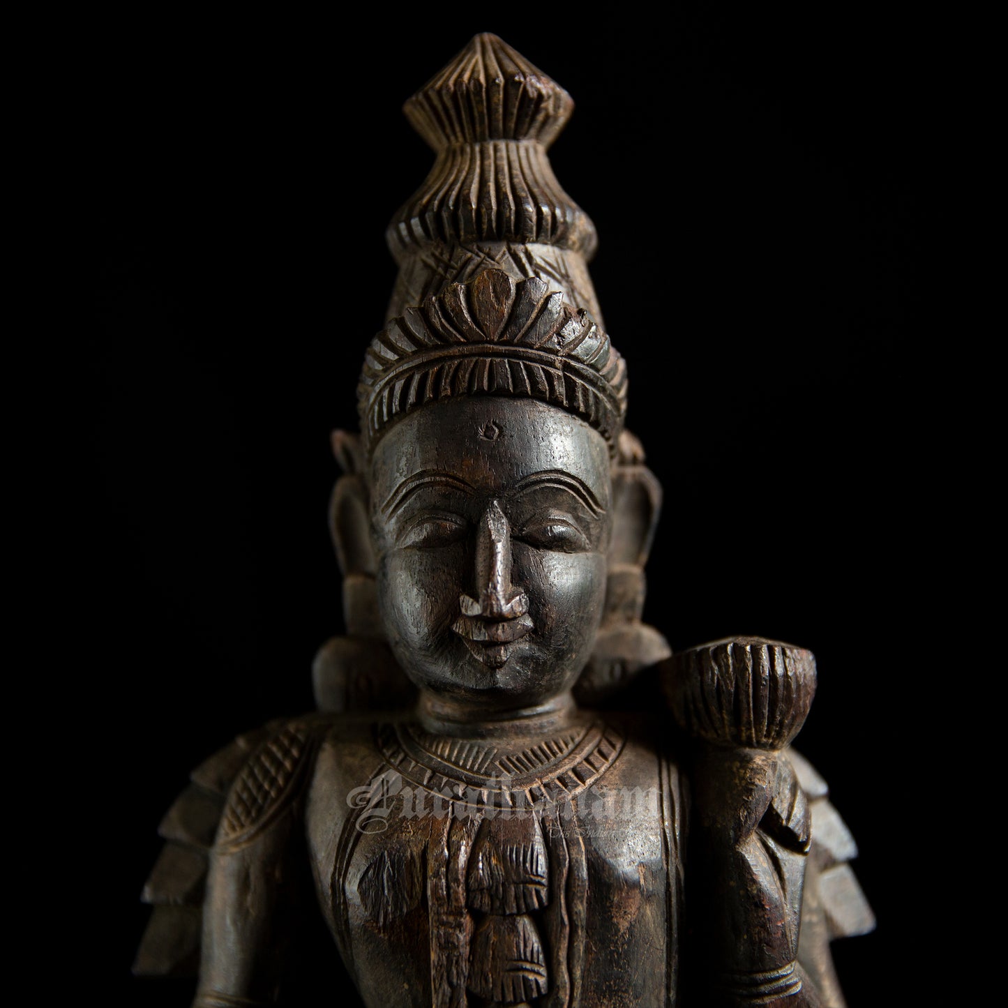 Vishnu Lakshmi Wooden Sculpture