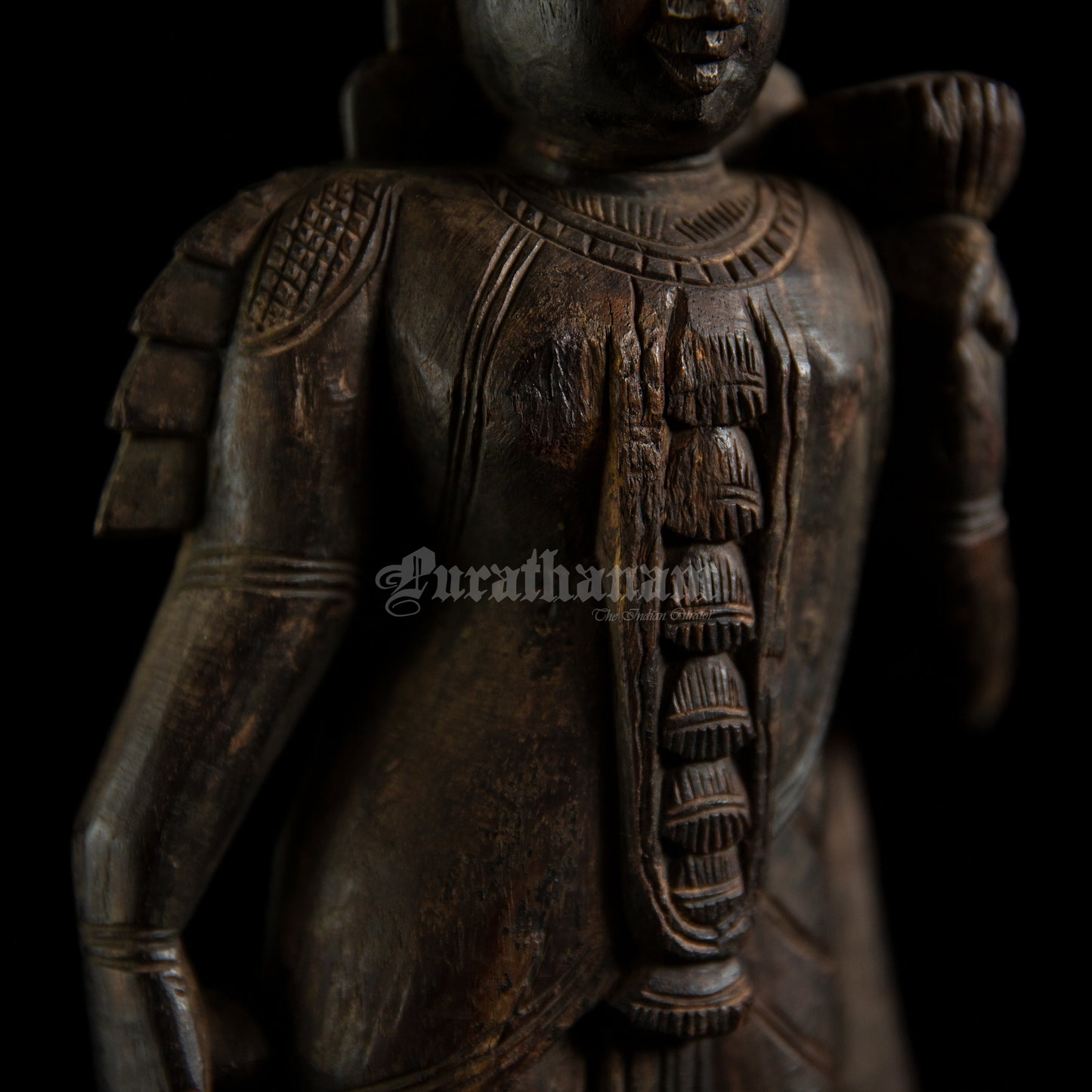 Vishnu Lakshmi Wooden Sculpture