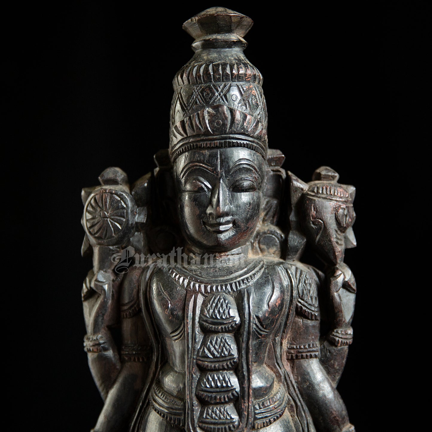 Vishnu Lakshmi Wooden Sculpture