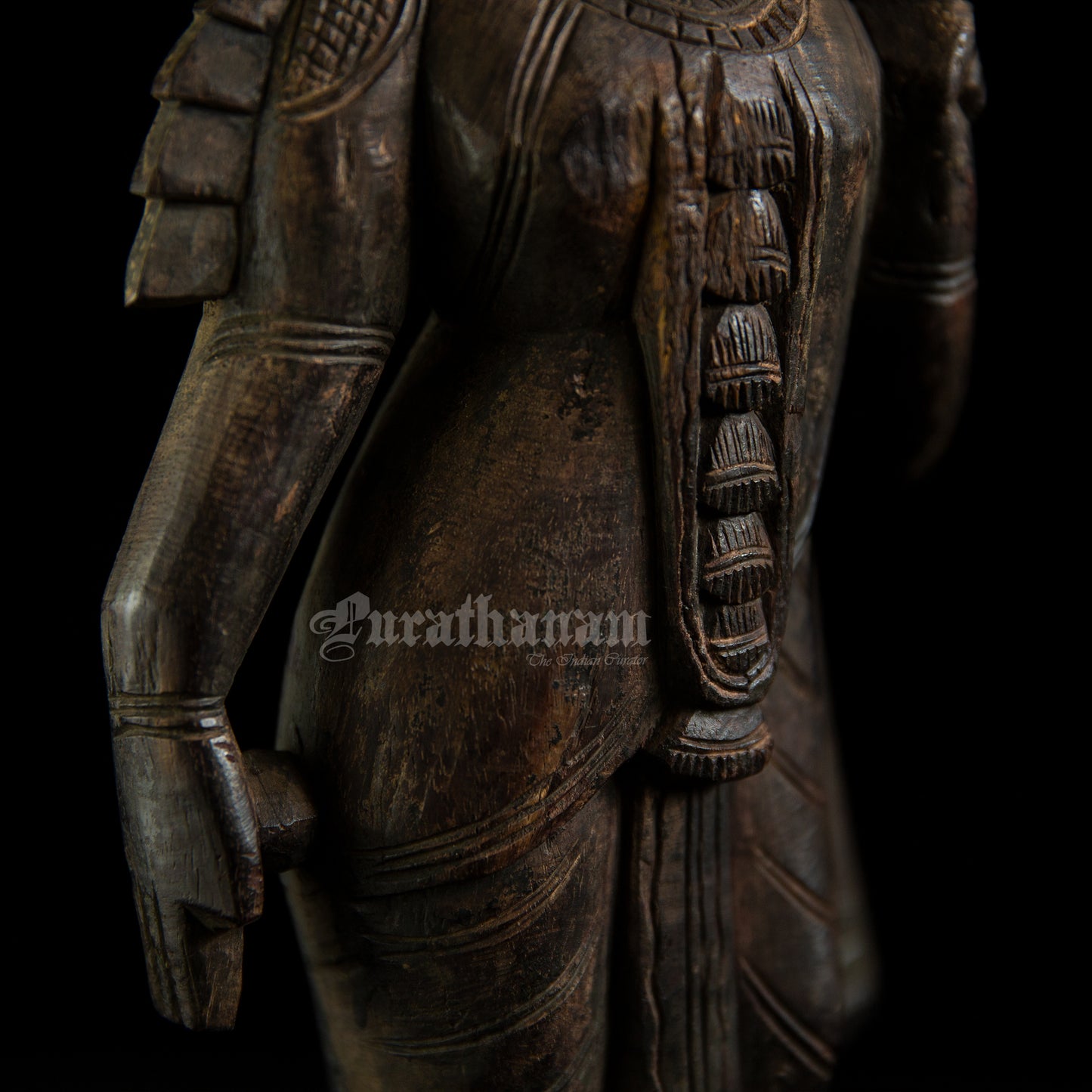 Vishnu Lakshmi Wooden Sculpture