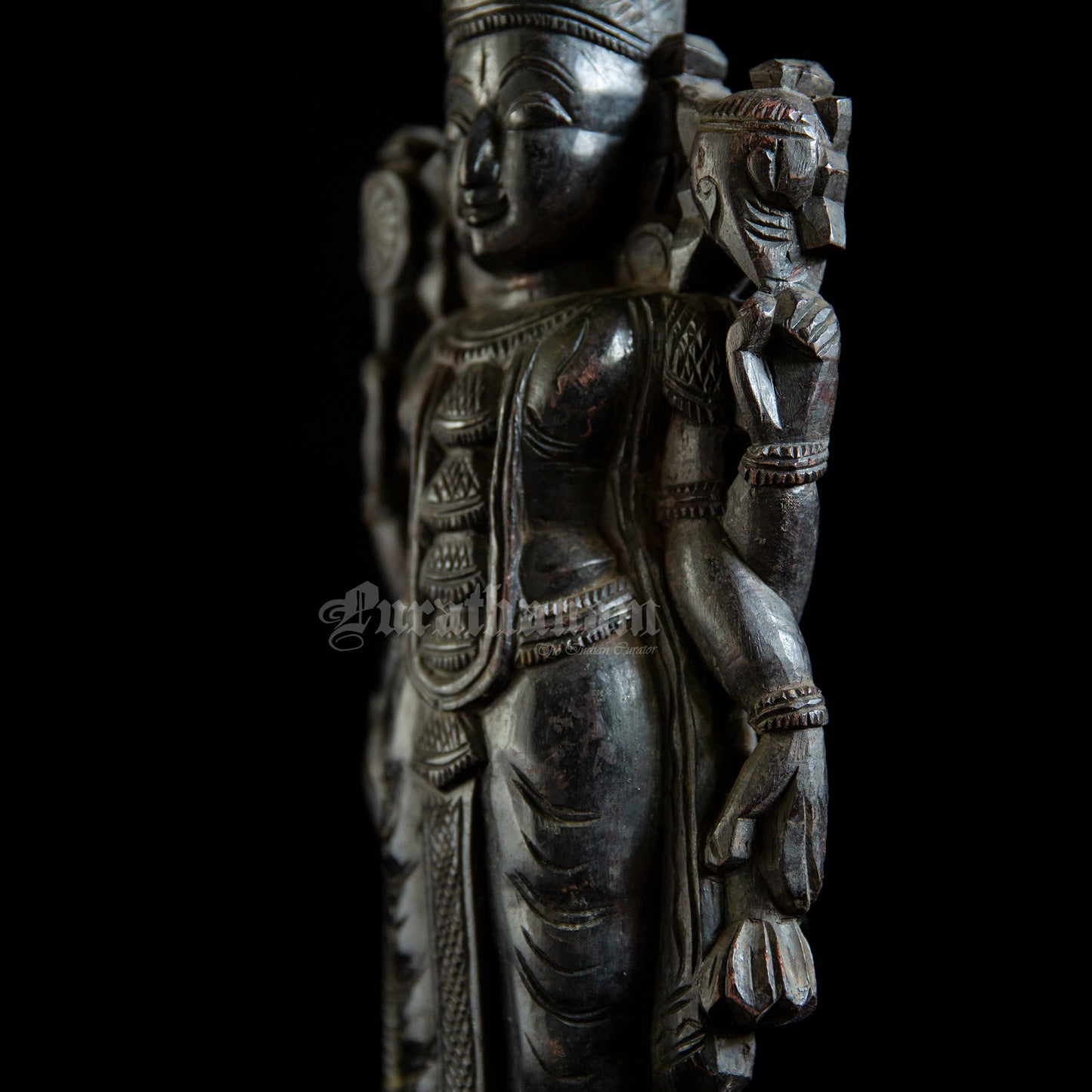 Vishnu Lakshmi Wooden Sculpture