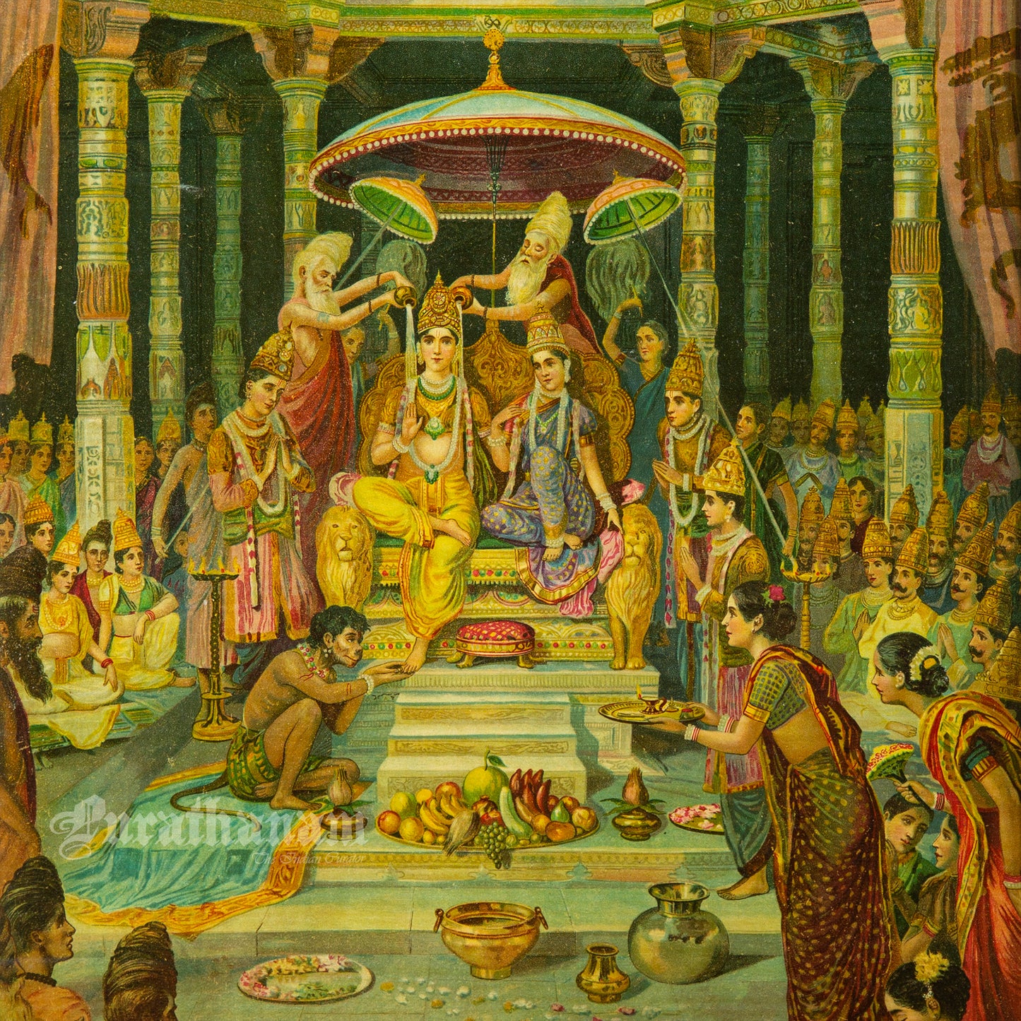 Ramrajyabhiseka by M. V. Dhurandhar  (Oleograph Print)