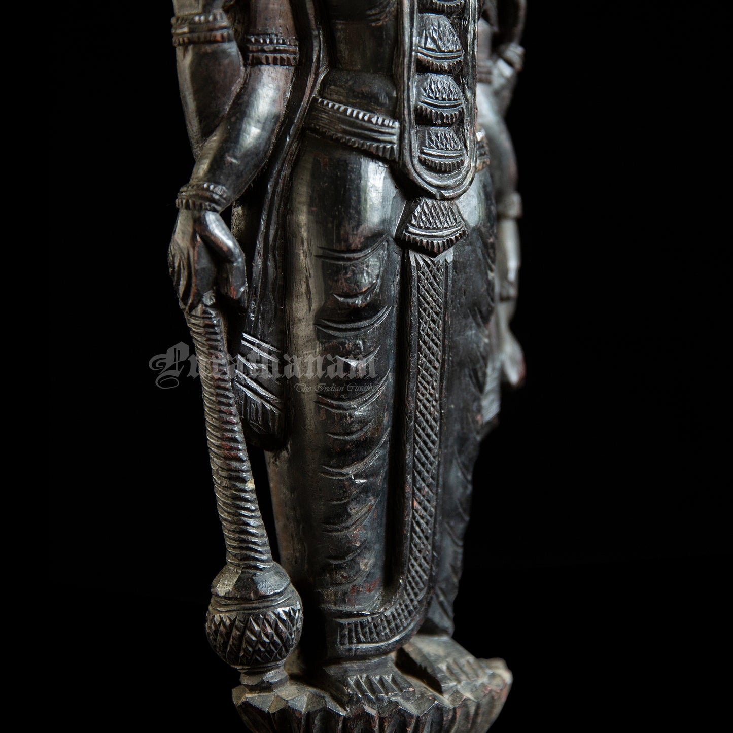 Vishnu Lakshmi Wooden Sculpture