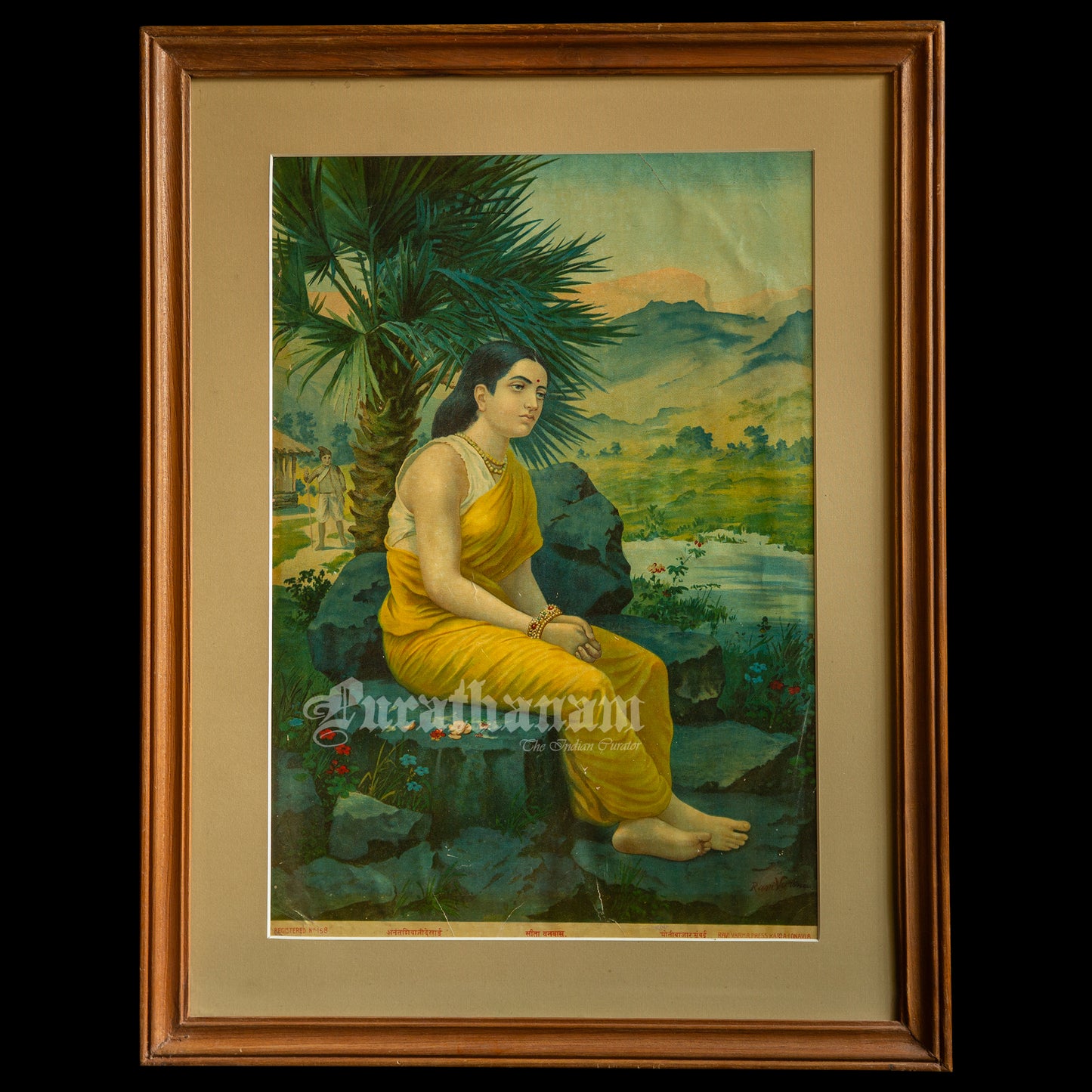 Sita Vanvas by Ravi Varma - Oleograph Print