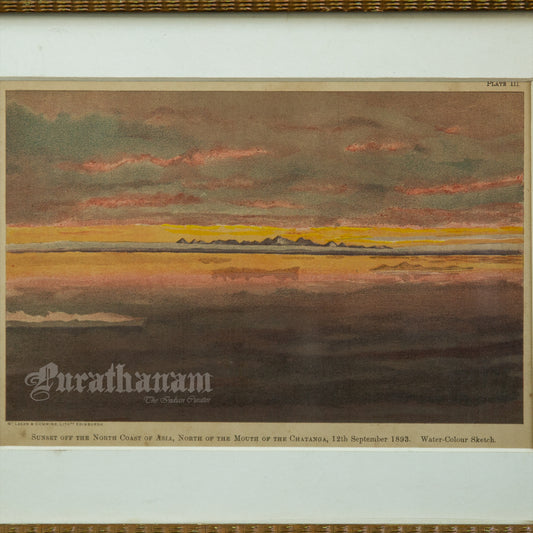 Sunset off the North Coast of Asia, North of the mouth of the Chatanga - Chromolithograph Print, Scotland