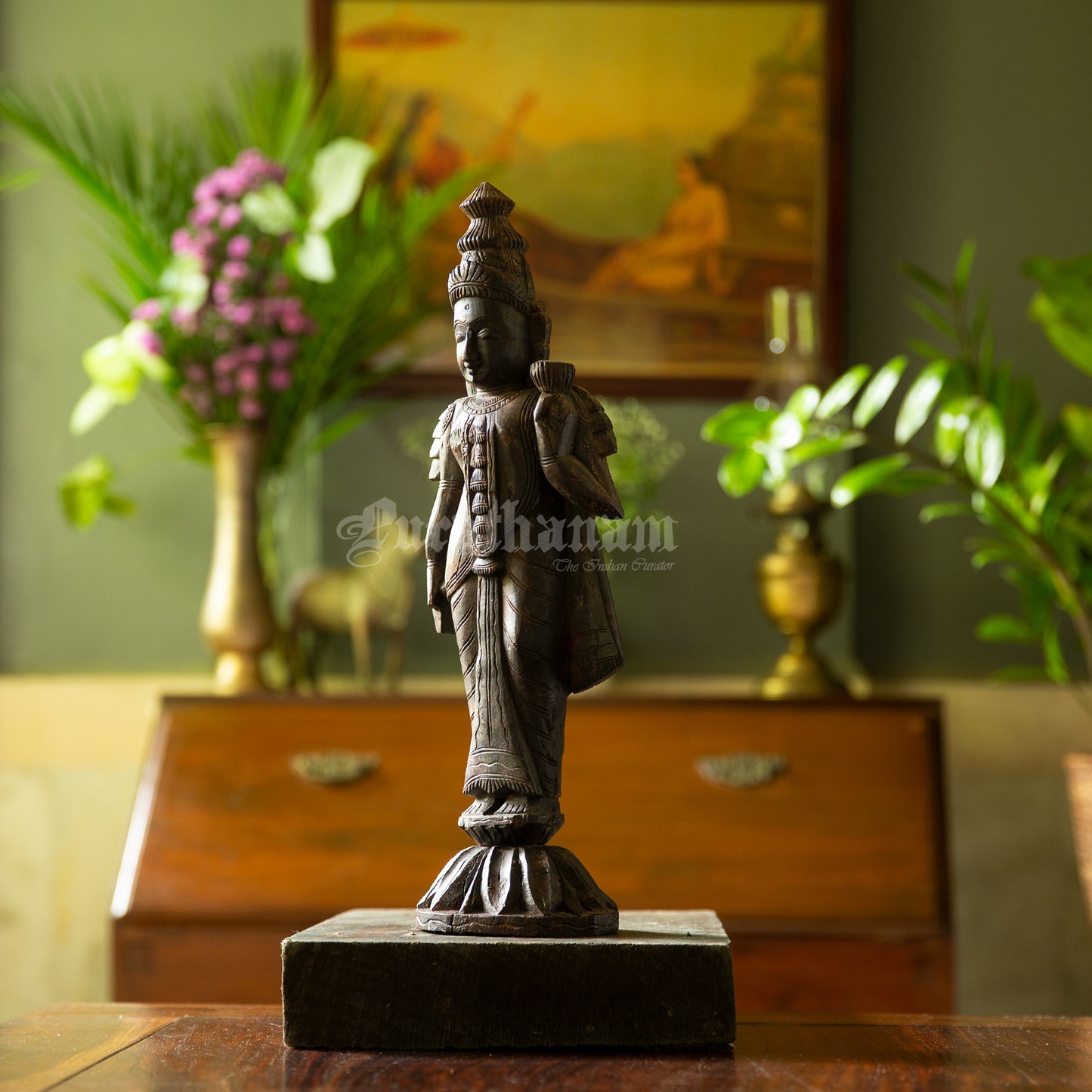 Lakshmi Wooden Sculpture