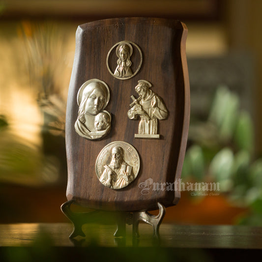 St. Francis de Sales, blessed Virgin Mary and Black Madona with Child wall plaque