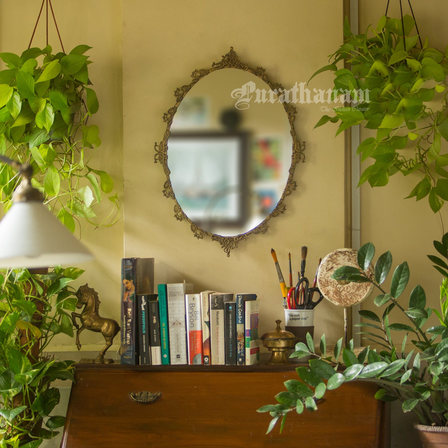 Oval Brass Mirror