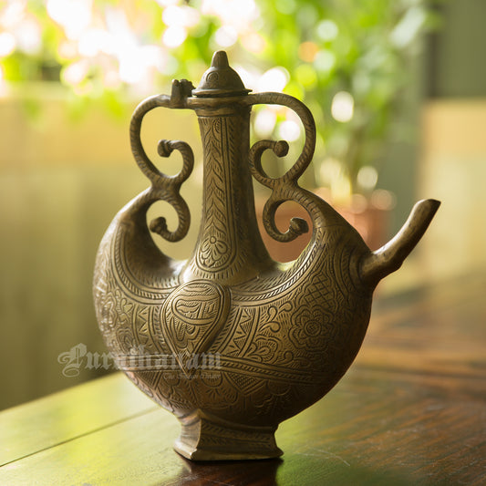 Mughal styled water Jug (Surahi) - Brass