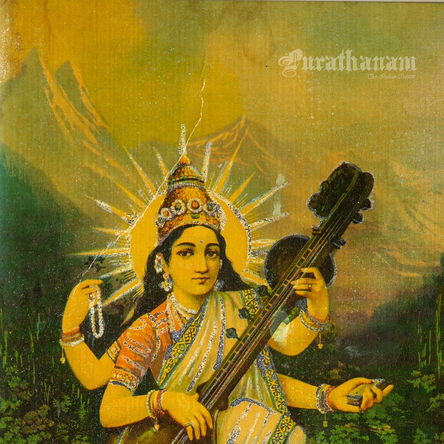 Saraswati - Chromolithograph Print