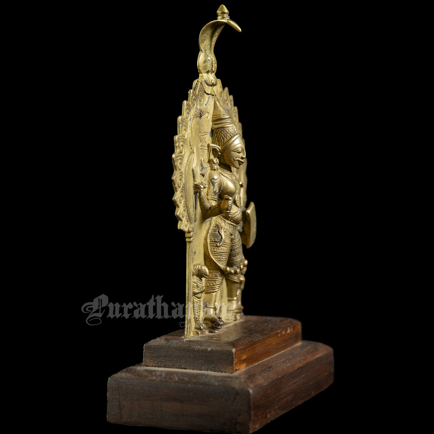 Antique Brass Veerabhadra plaque - Brass