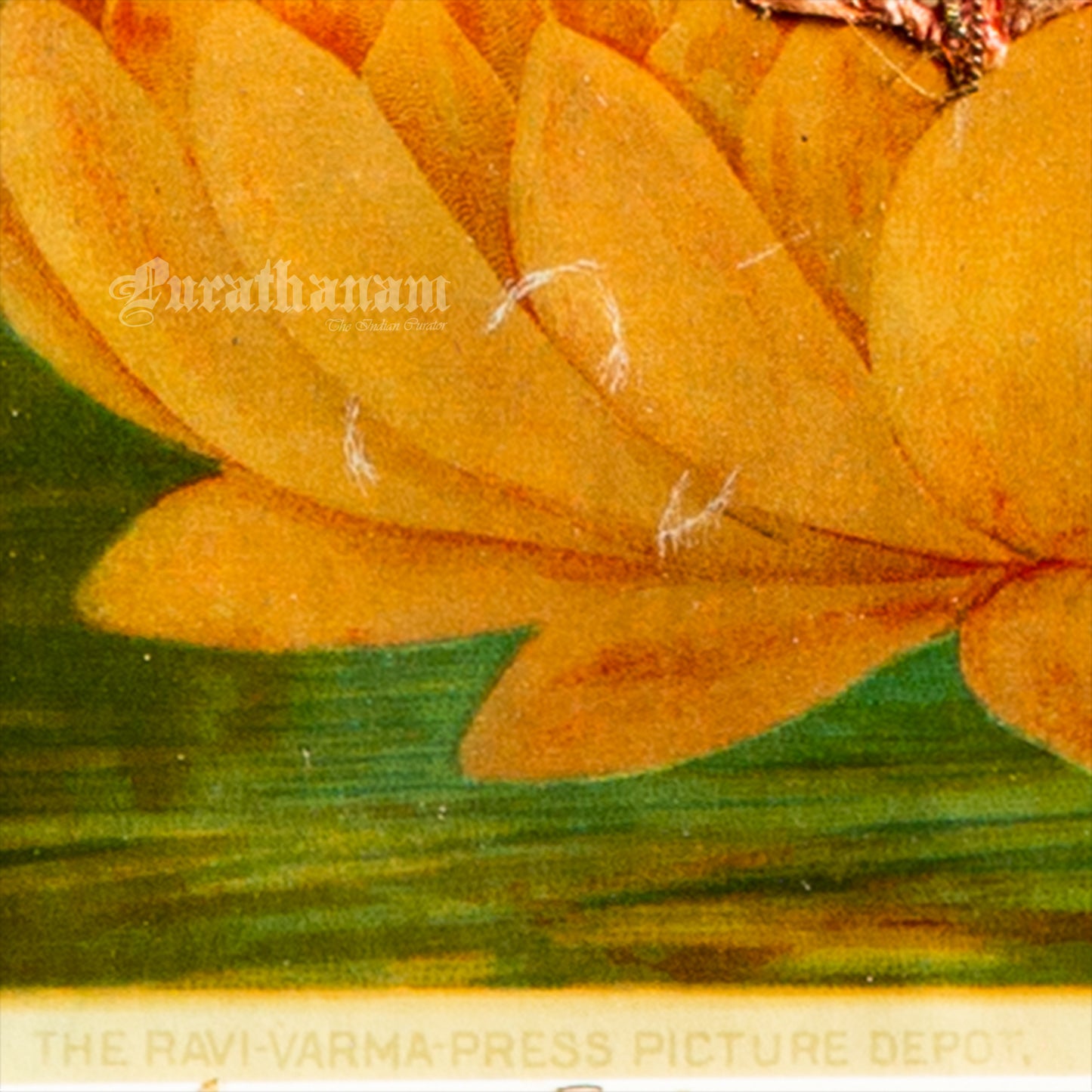 Lakshmi by Ravi Varma - Oleograph Print (Embellished)