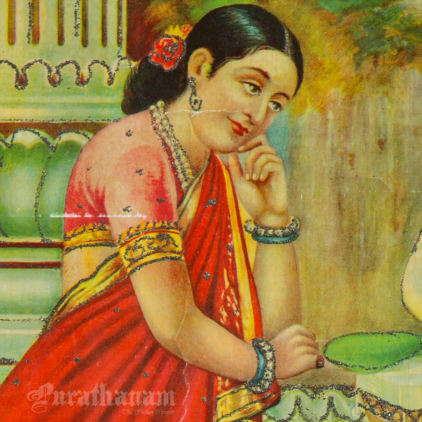 Hamsa Damayanti by Ravi Varma -  Lithograph Print