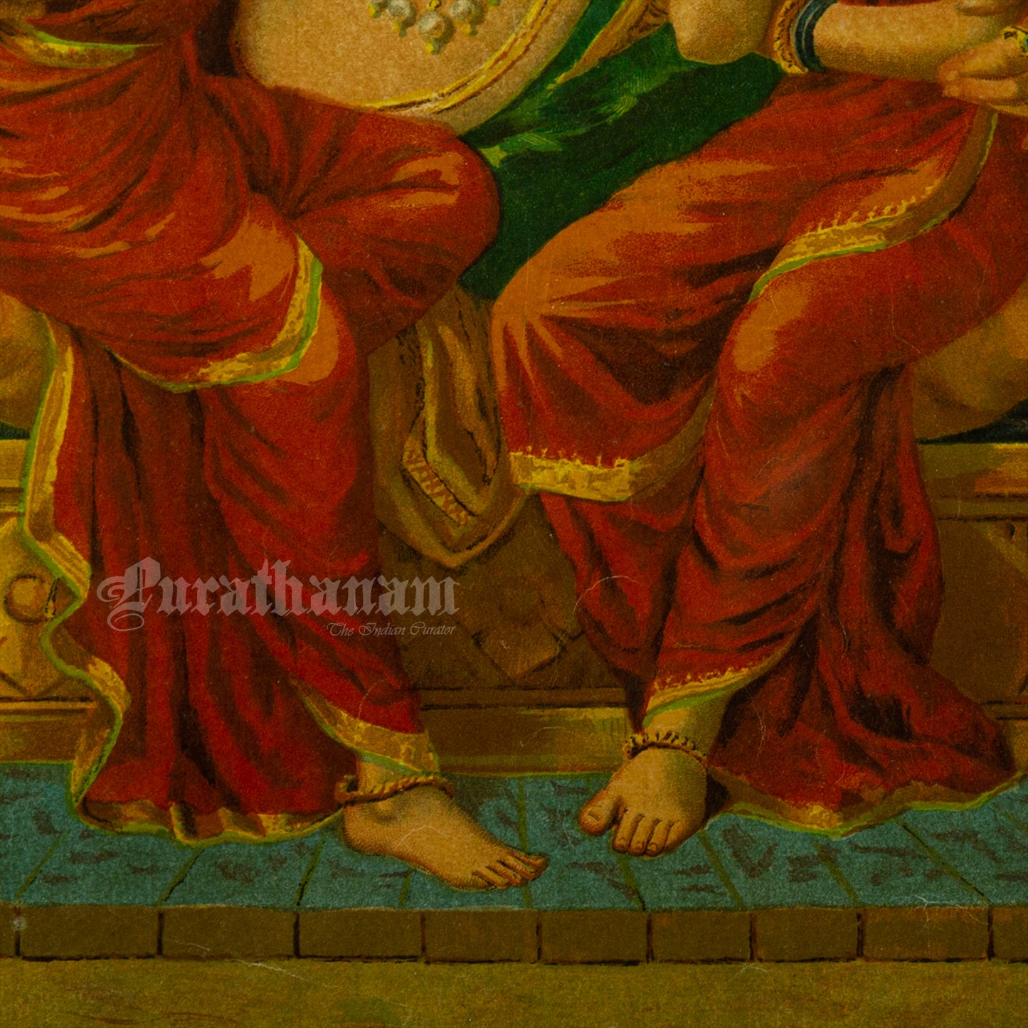 Riddhi Siddhi Ganapati  by Ravi Varma (Oleograph Print)