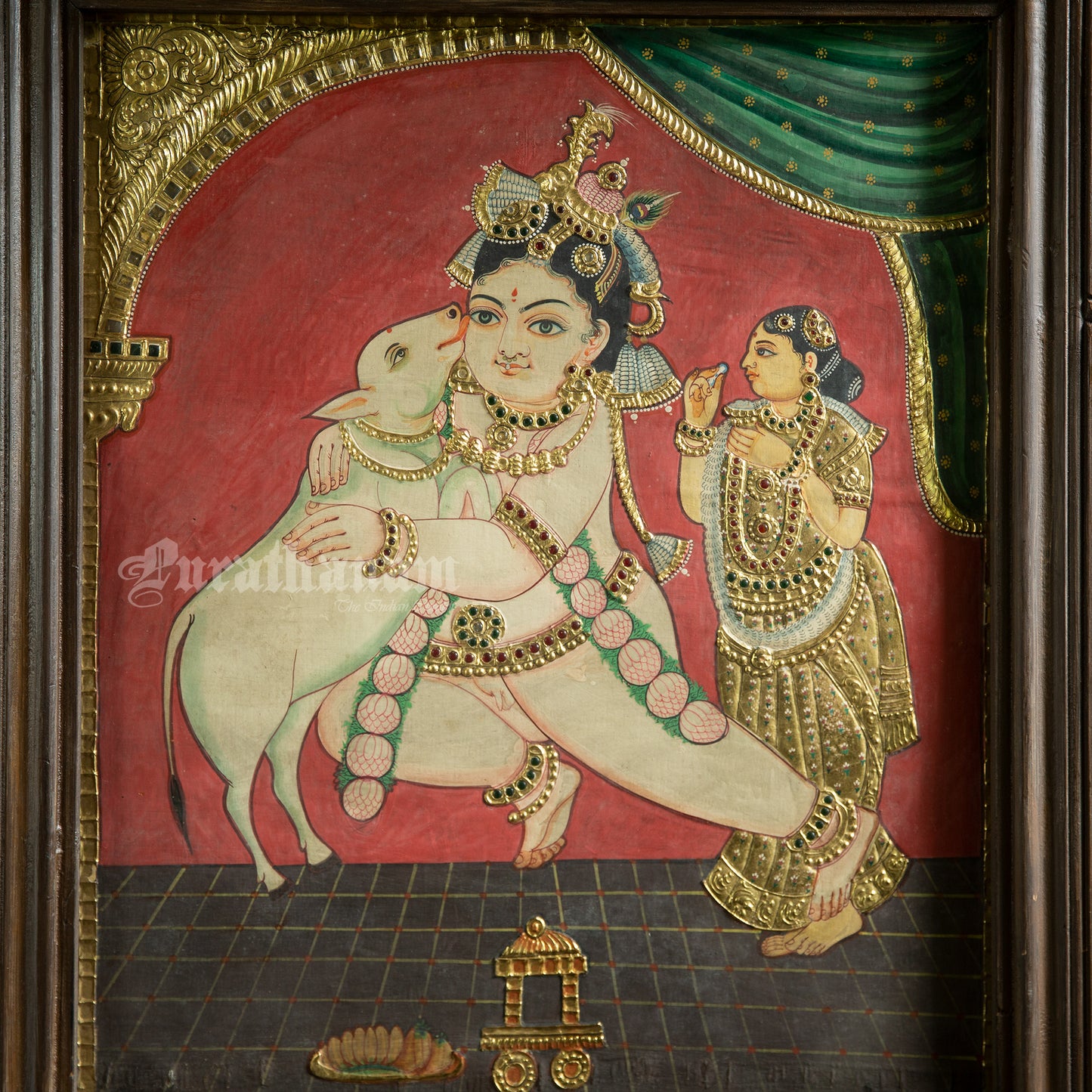 Baby Krishna Yashodha - Tanjore Painting