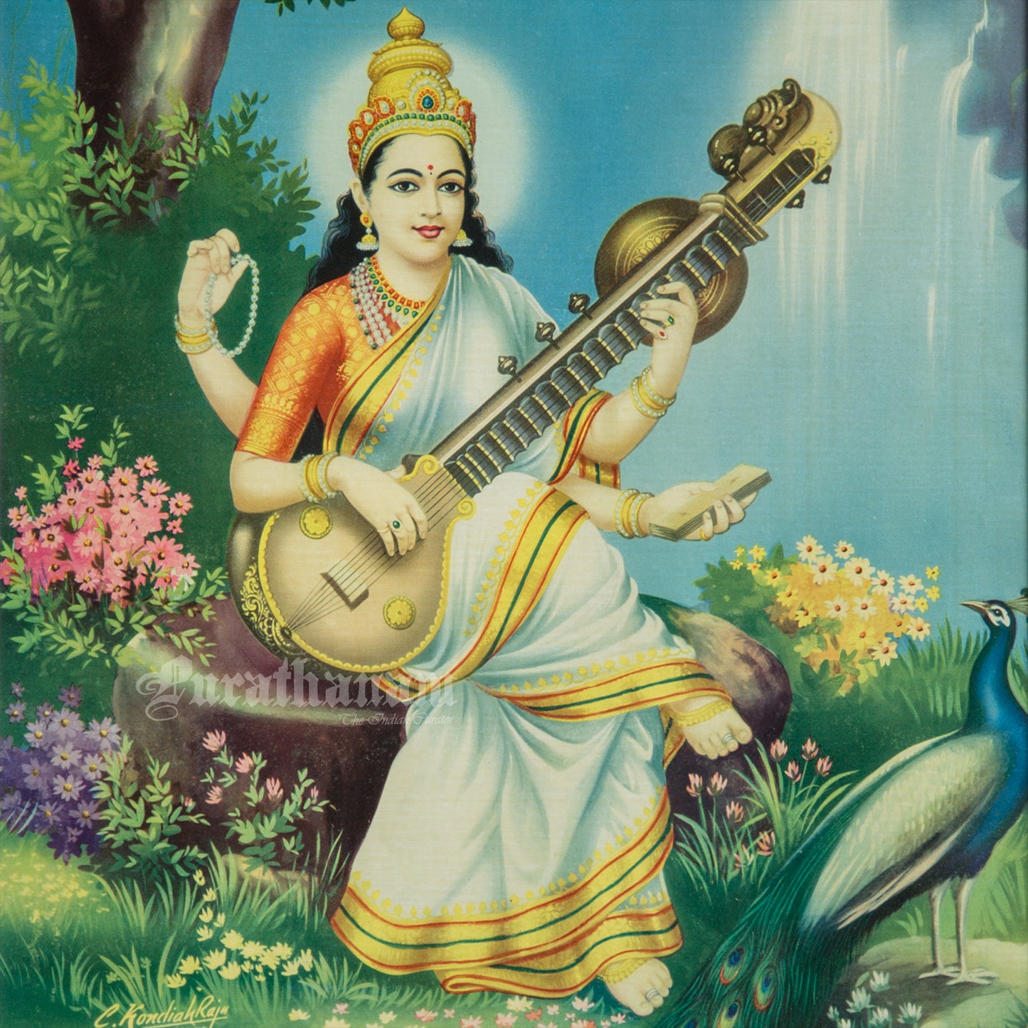 Sree Veena Saraswati - Kondiah Raju (Offset Print)