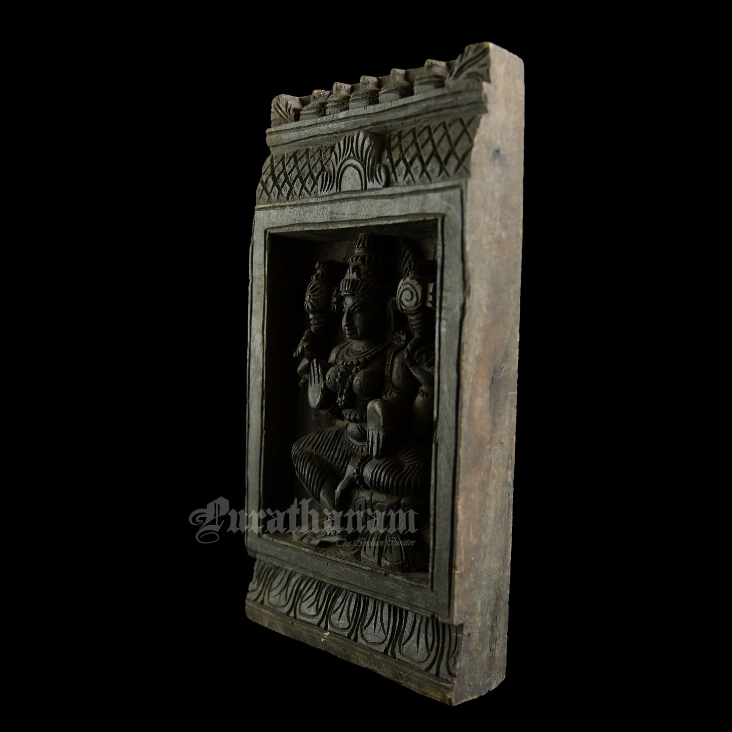 Lakshmi wood carved wall panel