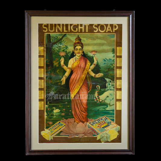 Lakshmi by Ravi Varma for Sunlight Soap Poster and Calendar (1933).