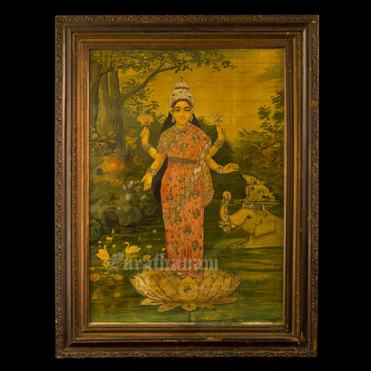 Lakshmi by Ravi Varma - Embellished