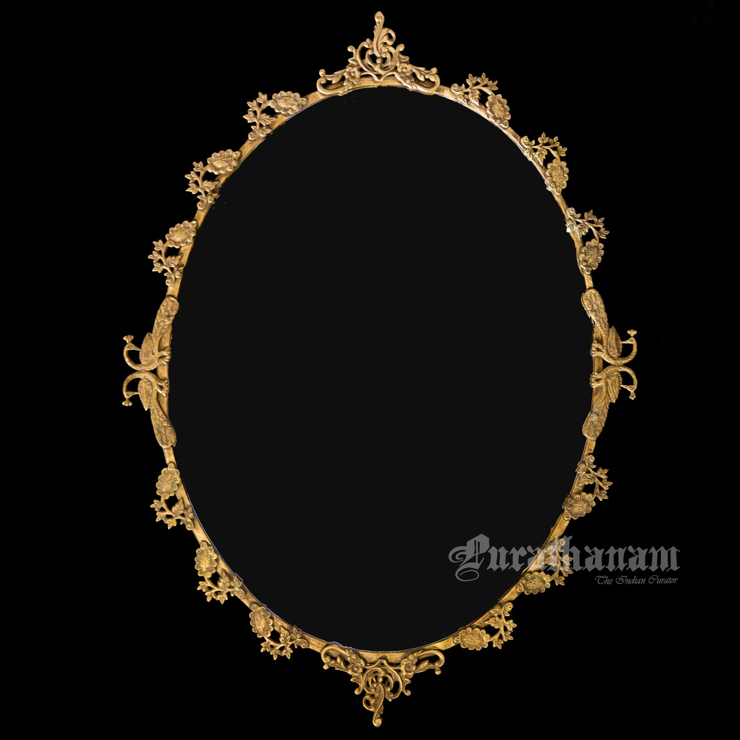 Oval Brass Mirror