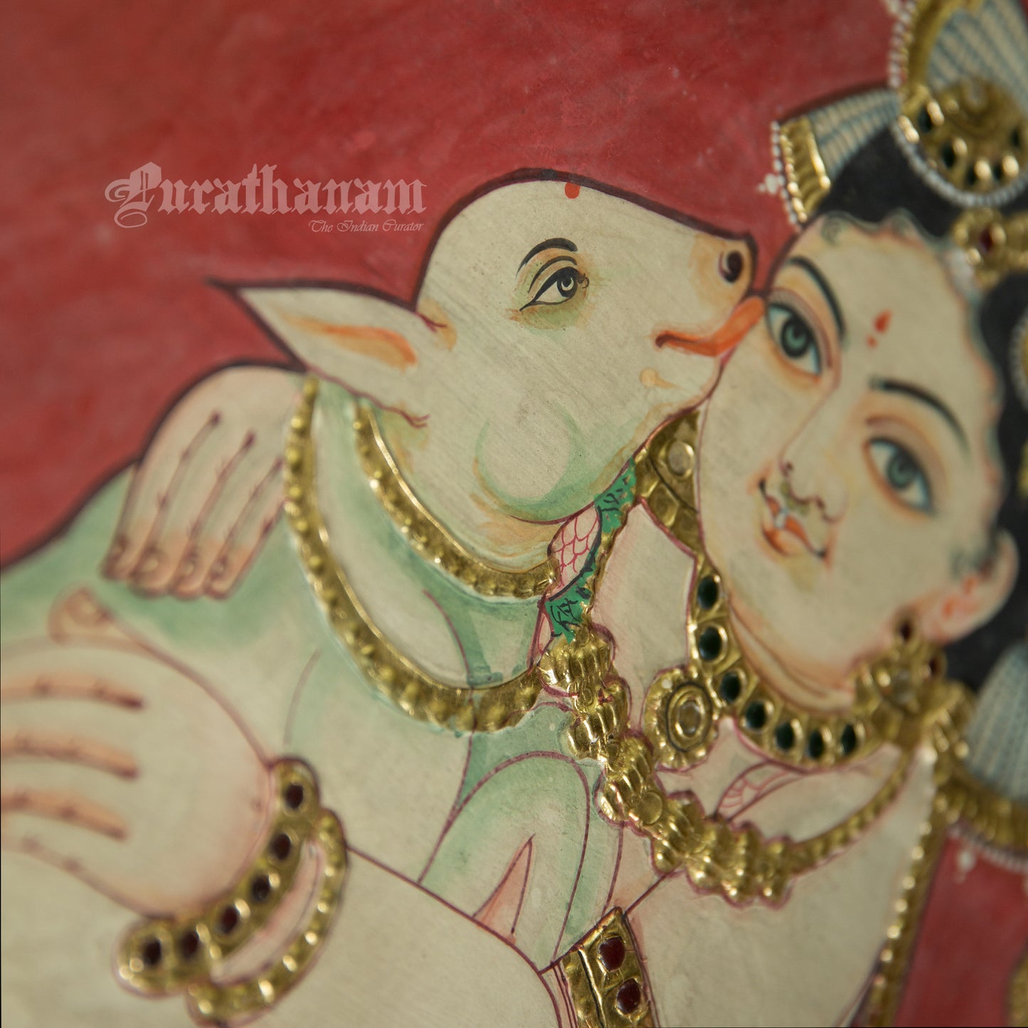 Baby Krishna Yashodha - Tanjore Painting